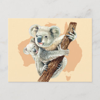 Cute Koala Mom and Baby Postcard