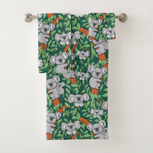 Cute Koala Motif Hunter Green