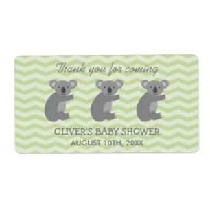 Cute koala ours baby shower bouteille d'eau autoco