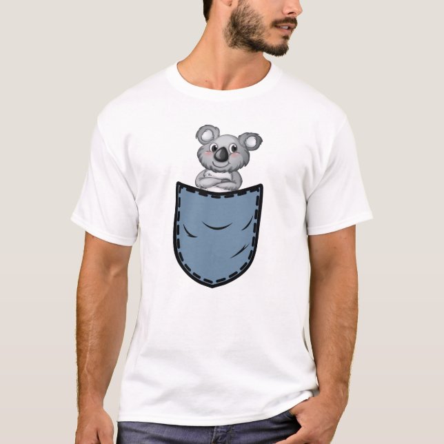 Cute koala ours en poche Homme T-shirt (Devant)