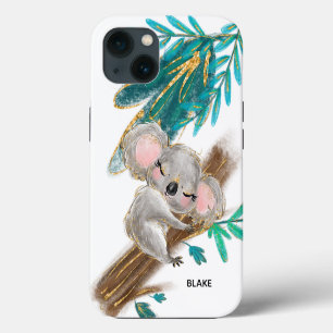 Cute Koala Ours Foliage Nom iPhone / coque ipad