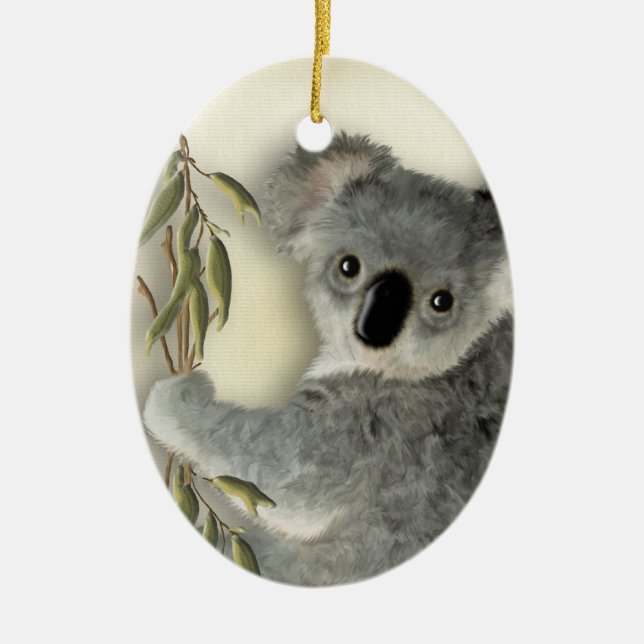 Cute Koala Personalized Ceramic Ornament (Front)