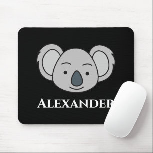 Cute Koala Personalized Custom Name Back To School Mouse Pad