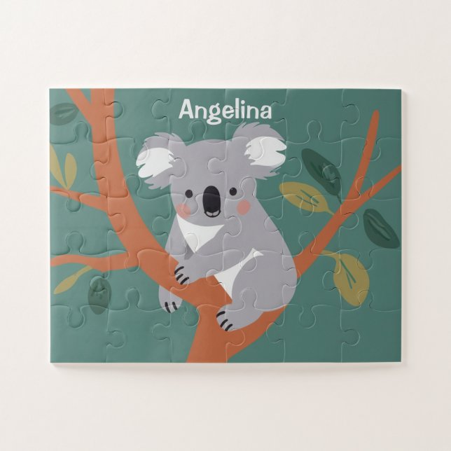 Cute Koala Personalized Kids Jigsaw Puzzle (Horizontal)