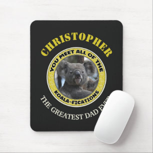 Cute koala ‘play on words’ personalized mouse pad