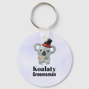 Cute Koala Pun Koalaty Groomsman Keychain