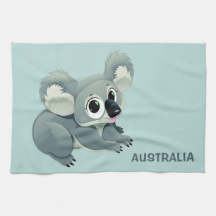 Cute Koala serviette à main en texte personnalisé