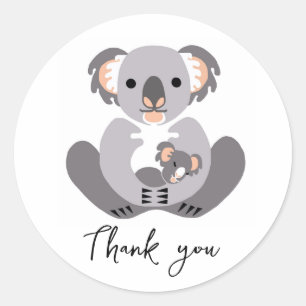 Cute KOALA - Thank you - Animal -personalized  Classic Round Sticker