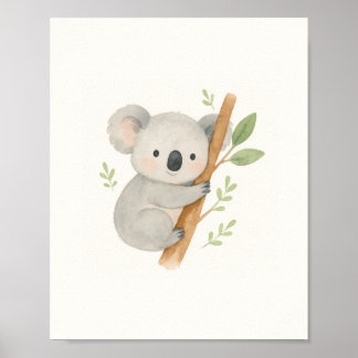 Cute Koala Wall Art – Watercolor Baby Koala