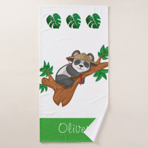 Cute Koala Wild Animal Jungle Kids Custom Name Bath Towel