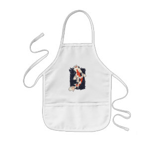 Cute Koi Fish with Red White Black Colours Kids Apron
