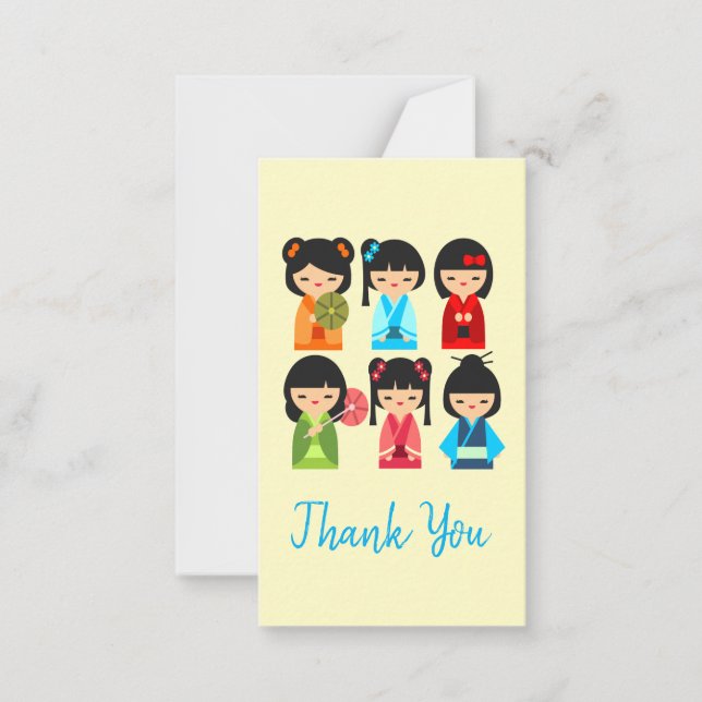 Cute Kokeshi Japanese dolls Card (Front)