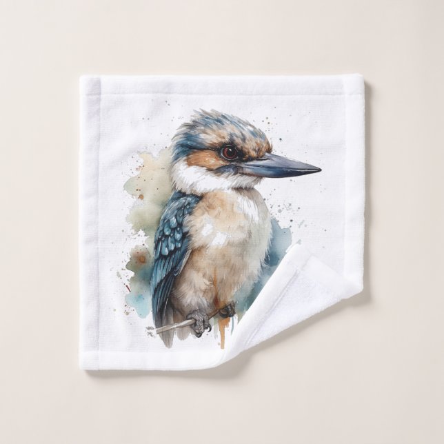 Cute Kookaburra on a Branch , custom Bath Towel Set (Wash Cloth)