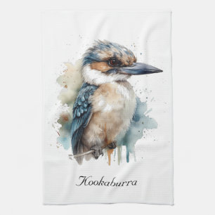 Cute Kookaburra on a Branch , custom Kitchen Towel