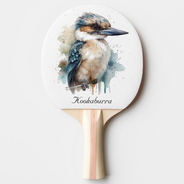 Cute Kookaburra on a Branch , custom Ping Pong Paddle (Front)