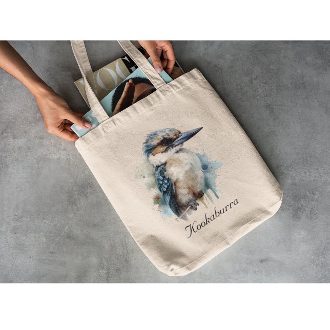 Cute Kookaburra on a Branch , custom Tote Bag (Creator Uploaded)