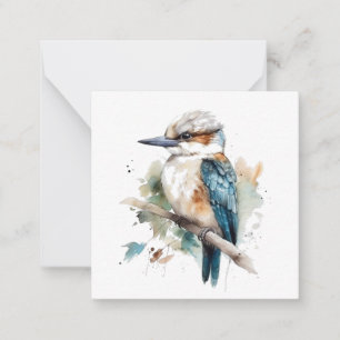 Cute Kookaburra on a branch painted in water colou Card