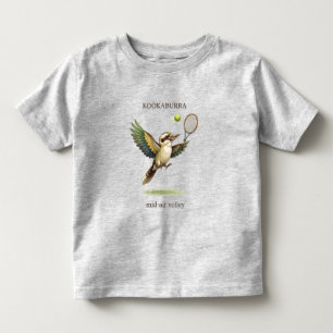 Cute Kookaburra Playing Tennis Mid-Air Volley  Toddler T-shirt