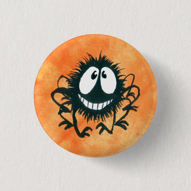 Cute Kooky Halloween Spider Button! 1 Inch Round Button (Front)