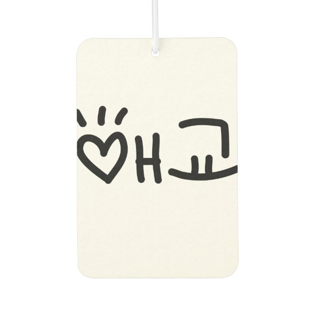 Cute Korean 애교 Aegyo | Hangul Language Air Freshener (Front)