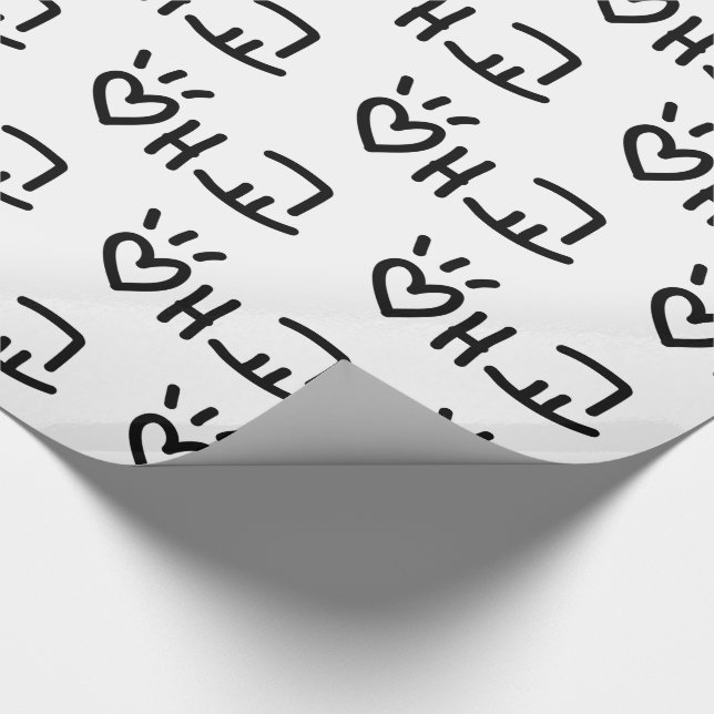 Cute Korean 애교 Aegyo | Hangul Language Wrapping Paper (Corner)