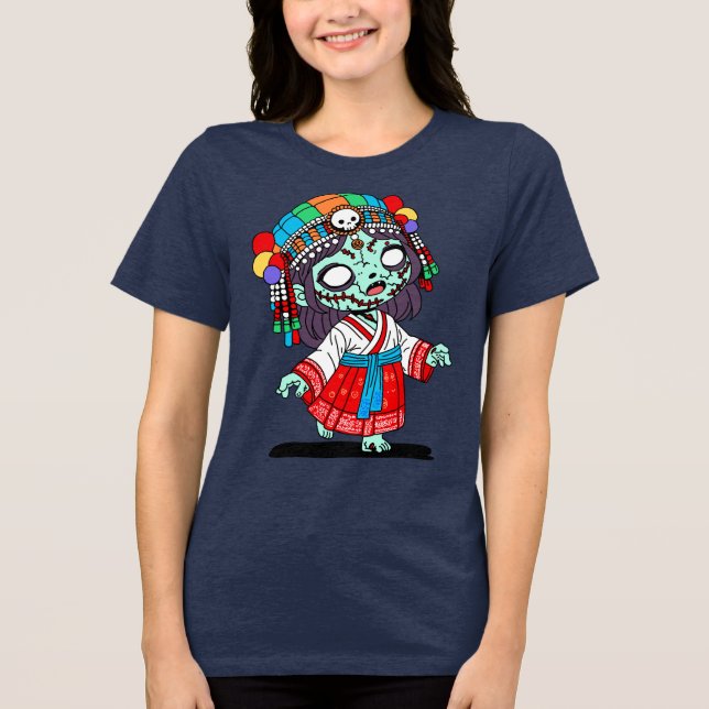 Cute Korean Zombie Tri-Blend Shirt (Front)