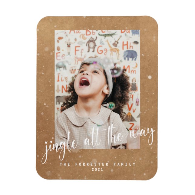 Cute Kraft Jingle All The Way Script 2 Photo  Magnet (Vertical)
