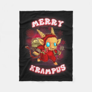 Cute Krampus Pajamas Kids Mens Womens Christmas Fleece Blanket