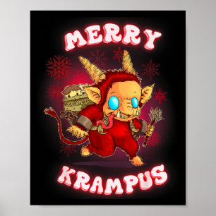 Cute Krampus Pajamas Kids Mens Womens Christmas Poster