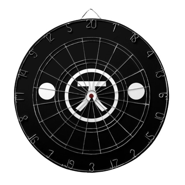 Cute Kuma Bear Kaomoji Japanese Emoticon Text Art Dartboard (Front)