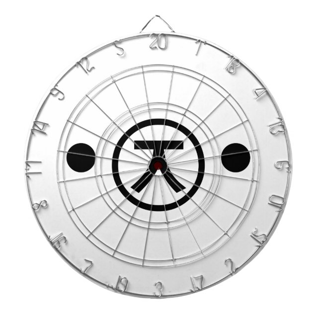 Cute Kuma Bear Kaomoji Japanese Emoticon Text Art Dartboard (Front)