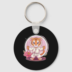 Cute Kung Fu Tiger Lotus Kickboxing Taekwondo Keychain
