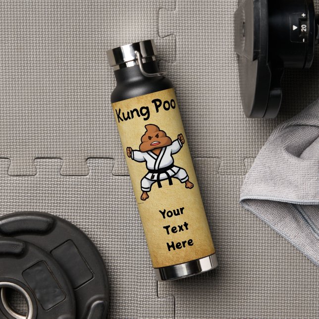 Cute Kung Poo Karate Water Bottle (Gym (Rotated))