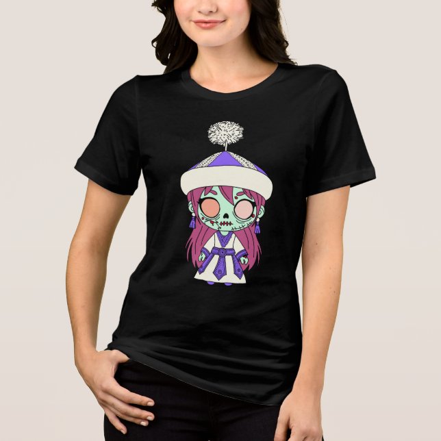 Cute Kyrgyz Zombie Tri-Blend Shirt (Front)