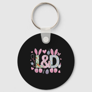 Cute L&d Labour And Delivery Nurse Easter Bunn Keychain