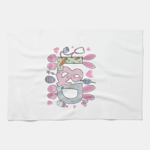 Cute L&D Labor and Delivery Nurse Easter Bunny Egg Kitchen Towel
