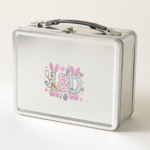 Cute L&D Labor and Delivery Nurse Easter Bunny Egg Metal Lunch Box