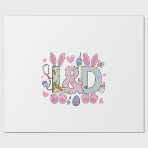 Cute L&D Labor and Delivery Nurse Easter Bunny Egg Wrapping Paper