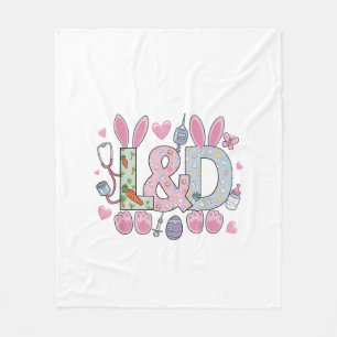 Cute L&D Labour and Delivery Nurse Easter Bunny Eg Fleece Blanket