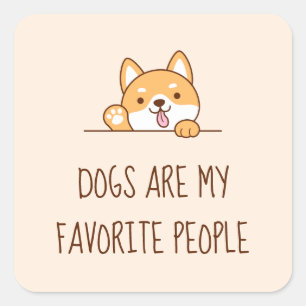 Cute Lab Retriever Dog Peeking above Quote Square Sticker