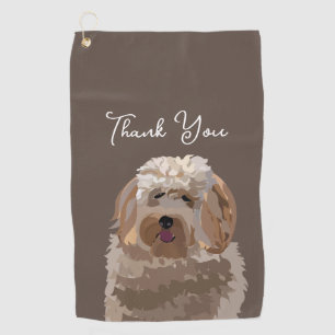 Cute Labradoodle Dog Personalized Golf Towel