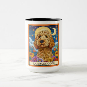 Cute Labradoodle Dog Tarot Card Mug
