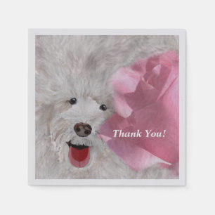 Cute Labradoodle & Rose Fun Napkin