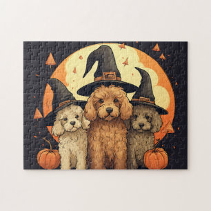 Cute Labradoodles Dog/Halloween Jigsaw Puzzle