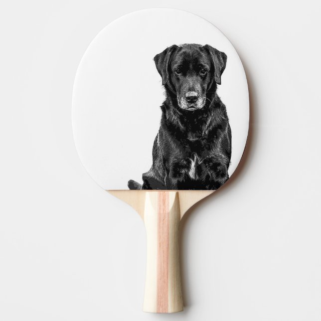 Cute Labrador Black Dog Puppy Pet Ping Pong Paddle (Front)