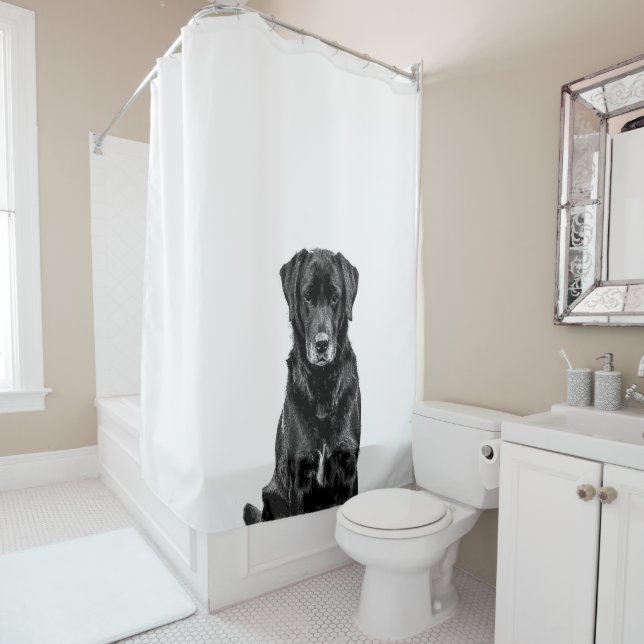 Cute Labrador Black Dog Puppy Pet Sketch (In Situ)