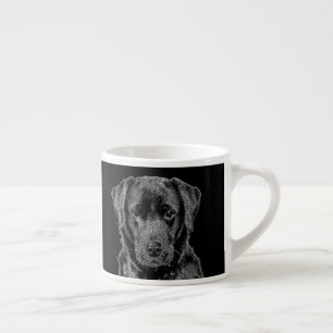 Cute Labrador Black Dog Puppy Pet Sketch Espresso Cup