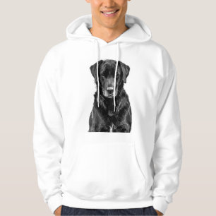 Cute Labrador Black Dog Puppy Pet Sketch Hoodie