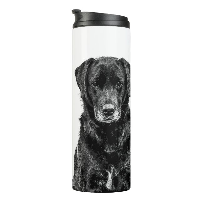 Cute Labrador Black Dog Puppy Pet Sketch Thermal Tumbler (Rotated Right)