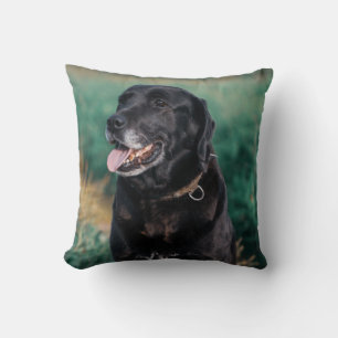 Cute Labrador Black Dog Puppy Pet Throw Pillow